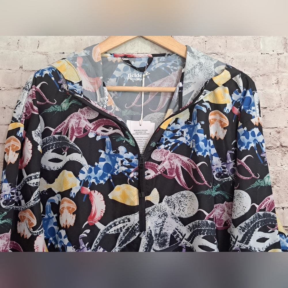 Bonobos Fielder Lightweight Ripstop 1/4 Zip Anorak Large Sea Creatures - Picture 4 of 11